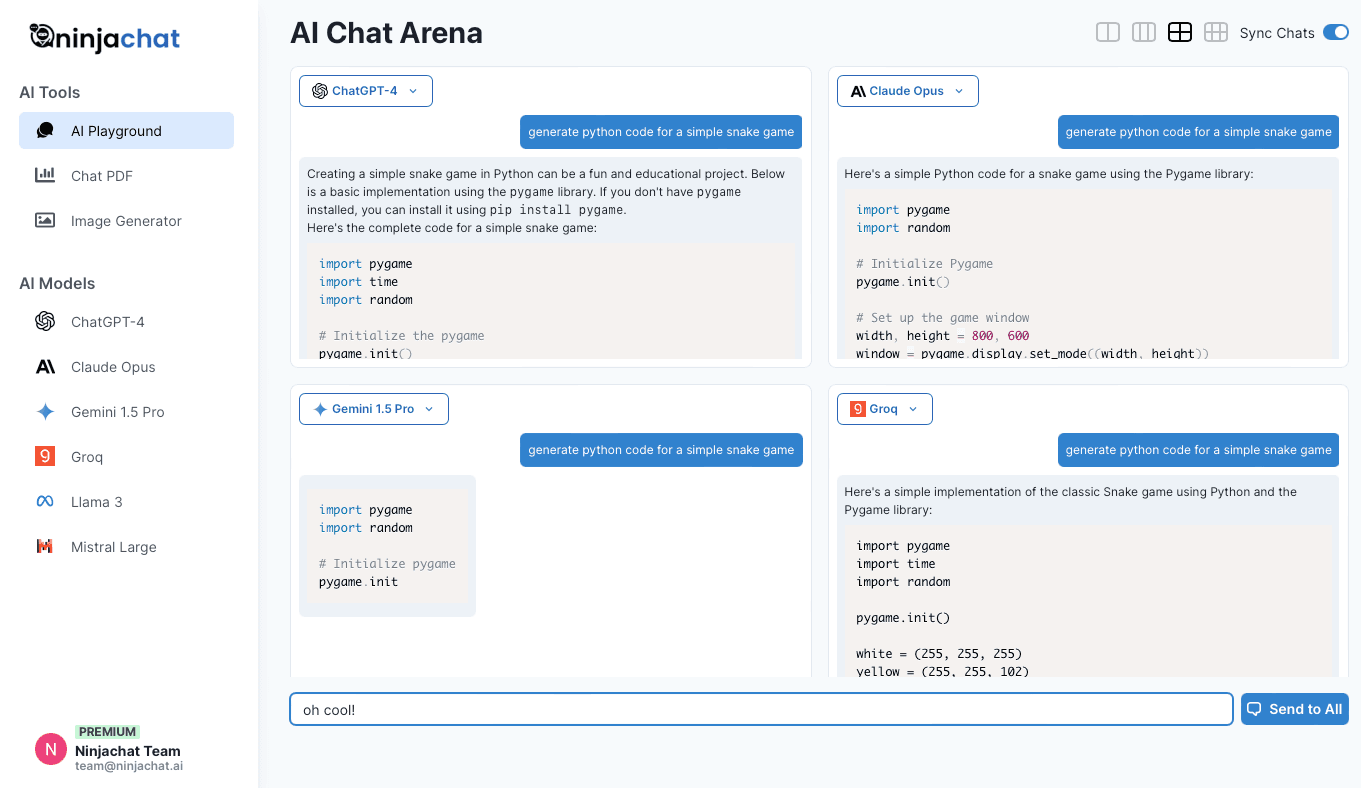 Easy-to-use interface with all your AI tools in one place